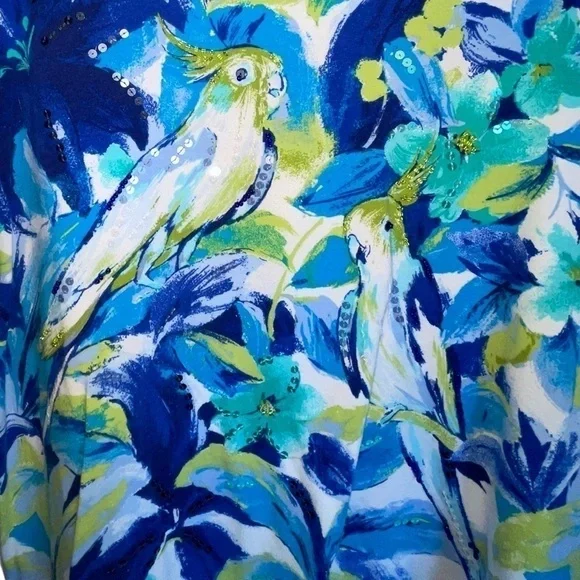 Alfred Dunner Floral with Birds Embellished Top. Size PL - Picture 5 of 6